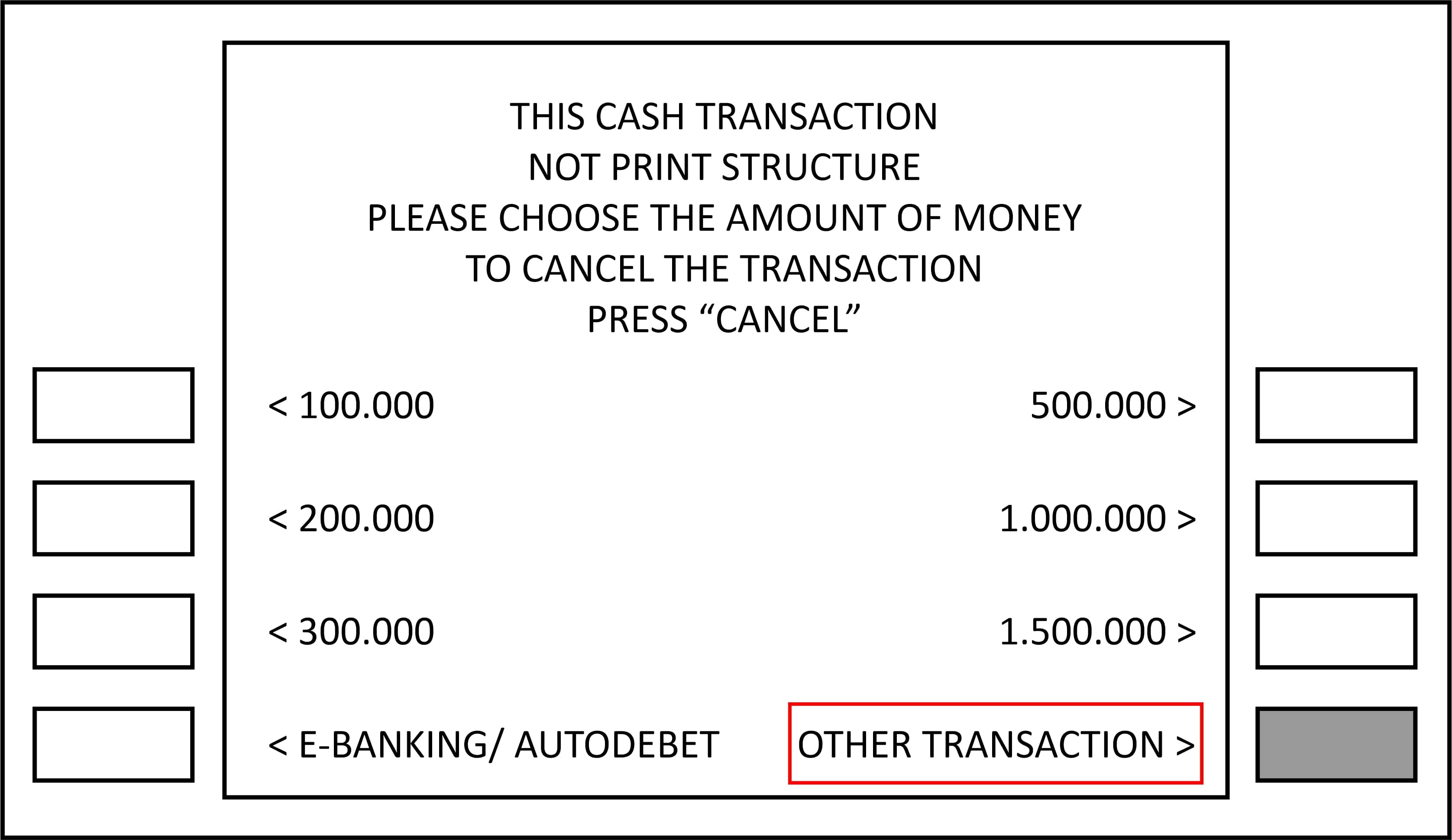 payment via bca atm machine step 1