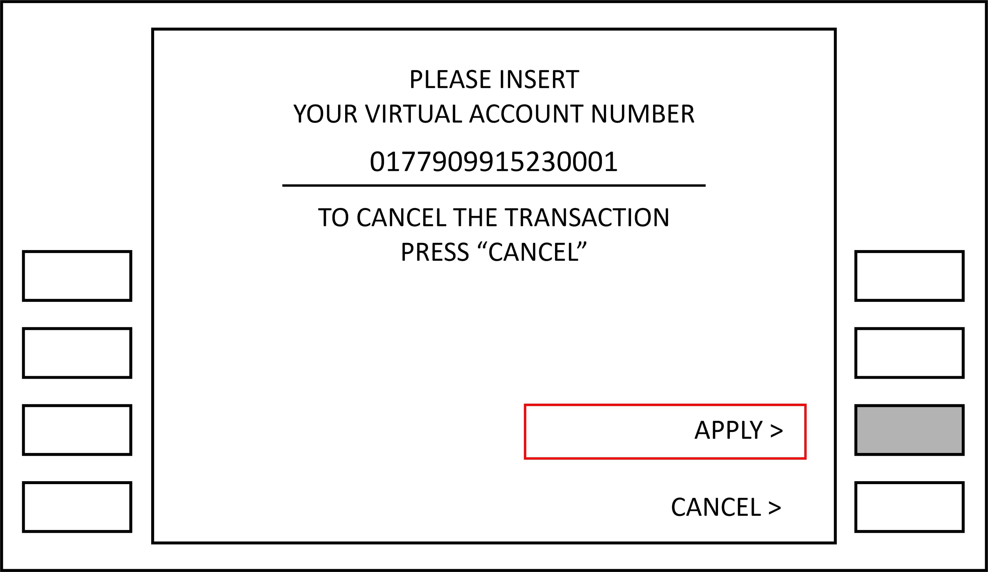 payment via bca atm machine step 4