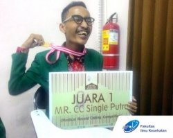 RMIK D3 Study Program represented by Anang Tri Yuanda won 1st place in the Men's Single MR.CC (Medical Record Coding Competition) Competition Category at Vocational School UGM on 27 May 2016.